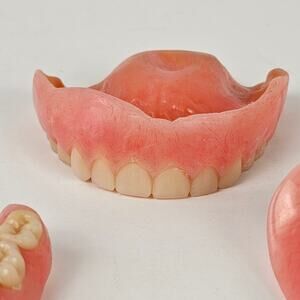 VTG lot false teeth dentures upper  two lowers oddities dental study